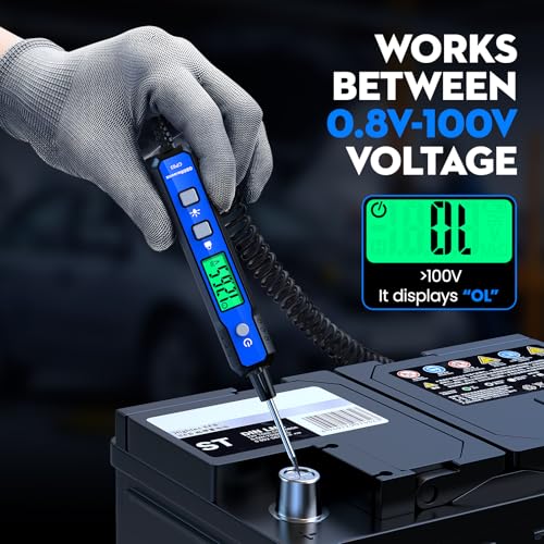 OBDResource Car Voltage Smart Circuit Tester, Power Circuit Probe 0.8-100V DC Voltage Tester Automotive Continuity Test Electrical Tester Car Fuse Tester with Flashlight for Car Battery | 0.8-100V DC Voltage Tester with Buzzer & Flashlight for Car Fuse, P
