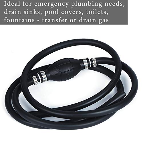 High Flow Siphon Pump, Gasoline Oil Water Fuel Diesel Transfer Siphon Pump, Siphon Hand Fuel Pump Portable Manual Car Liquids Gas Transfer PumpSiphon Hose, Siphoning Kit, 2M Durable Syphon Hose