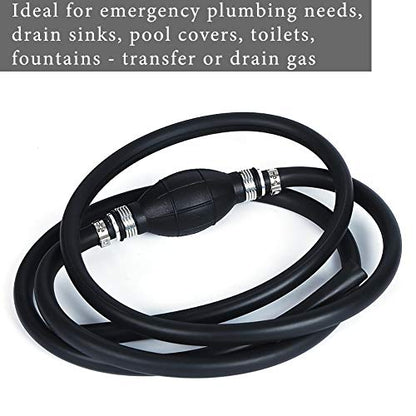 High Flow Siphon Pump, Gasoline Oil Water Fuel Diesel Transfer Siphon Pump, Siphon Hand Fuel Pump Portable Manual Car Liquids Gas Transfer PumpSiphon Hose, Siphoning Kit, 2M Durable Syphon Hose