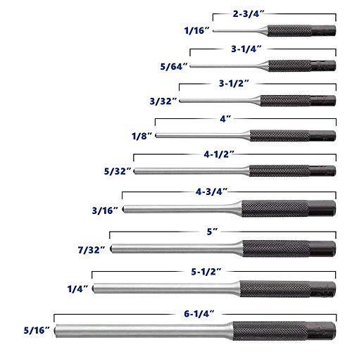 Big Horn 19277 9 Pieces Roll Pin Punch Set - Gun Bolt Catch Roll Pin Punch Tool Kit for Automotive/Jewelers/Gunsmith/Watch Makers/Repairs and Crafts