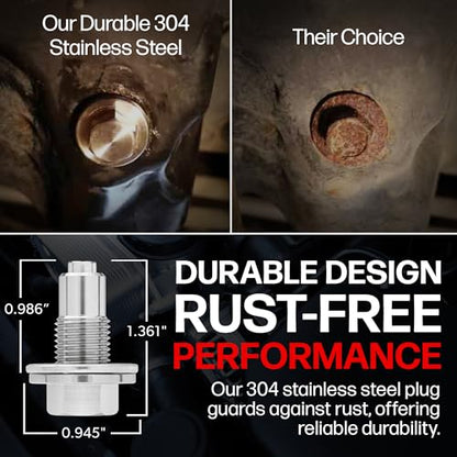 Votex - Made in USA - 1/2 X 20 Magnetic Engine Oil Drain Plug fits Buick, Cadillac, Chevrolet, Chrysler, Dodge, Ford, GMC, Jeep, Oldsmobile, Plymouth, Pontiac - Stainless Steel - Part Number DP004 - size: 1/2X20" Magnetic Drain Plug
