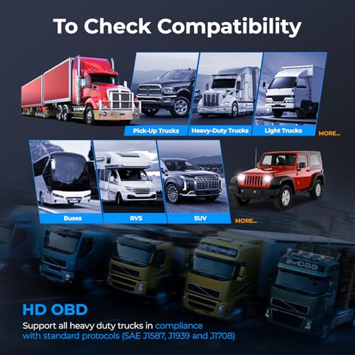 NEXAS NL102 Heavy Duty Truck Diagnostic Scanner for Diesel Trucks, HD Code Reader with Live Data & DTC Lookup, J1939/J1708 Truck Scan Tool for Cummins, Freightliner, Detroit, PACCAR, Class 4-8 Trucks - color: truck scanner