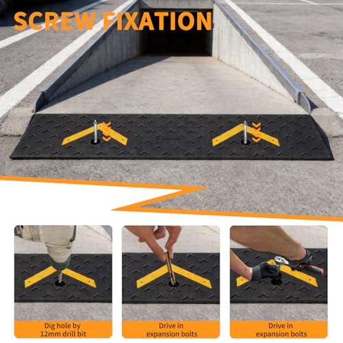 Rubber Curb Ramps 3" Rise 2 Pack for Driveway Wheelchair Riding Mower Doorways Threshold Garage Sidewalks,Ramps for Car Truck Motorcycle Bike,7000lbs Load Capacity - size: 3"inch