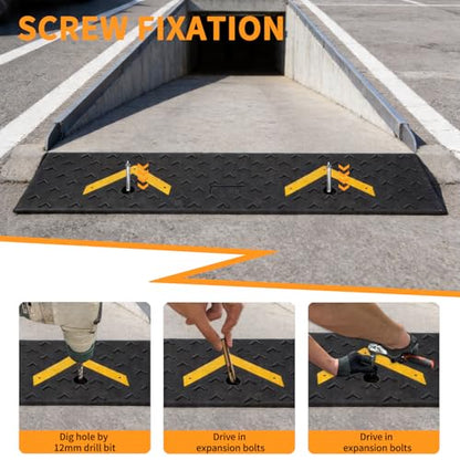 Rubber Curb Ramps 3" Rise 2 Pack for Driveway Wheelchair Riding Mower Doorways Threshold Garage Sidewalks,Ramps for Car Truck Motorcycle Bike,7000lbs Load Capacity - size: 3"inch