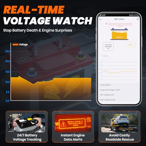 ANCEL AD310 BT OBD2 Scanner with Bluetooth APP Upgraded AD310, Car Code Reader with Battery Voltage Monitor, Live Data, I/M Readiness, DTC Lookup Check Engine Code Reader for 1996+ Vehicles