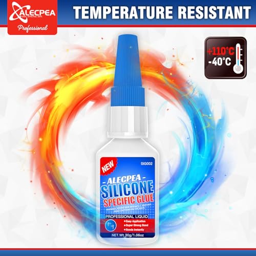ALECPEA 30g Professional Silicone Glue - High-Flexibility Instant Adhesive for Silicone-to-Silicone Bonding - Waterproof Clear Glue for Silicone Rubber, TPE, TPU Repairs - Sets in 15 Seconds - size: 30g/1Pack, style: Silicone Glue
