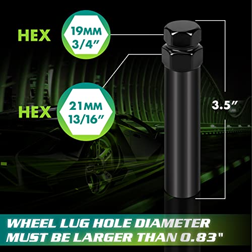 AUTOPTIM 6 Spline Lug Nuts Socket Key - 17mm Hex Socket for Small Diameter Lug Nuts (M12X1.5 M12x1.25 1/2" x20) 6 Point Tuner Key Tool 1pc - color: Black, size: 6 Spline, style: 1 Pcs