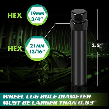 AUTOPTIM 6 Spline Lug Nuts Socket Key - 17mm Hex Socket for Small Diameter Lug Nuts (M12X1.5 M12x1.25 1/2" x20) 6 Point Tuner Key Tool 1pc - color: Black, size: 6 Spline, style: 1 Pcs