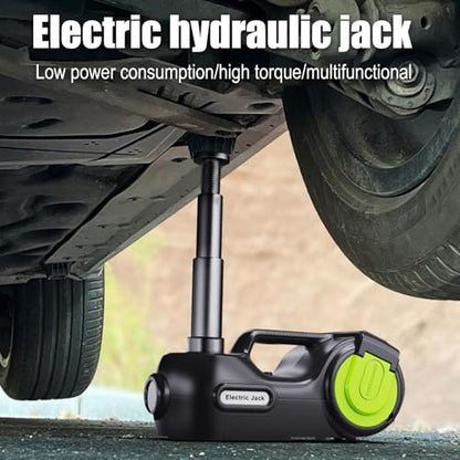 Electric Hydraulic Car Jack Kit 5 Ton 12V, Electric Car Jack with Impact Wrench and Tire Inflator Pump, Portable Car Lift Floor Jack (Lift Range: 6.1-21 Inch) for Sedans SUV MPV Tire Change