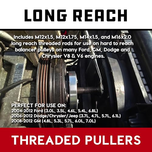Powerbuilt Harmonic Balancer Puller & Installer, Specialty Tools Car Engine & Vehicle Drive Train, Crankshaft, Pulleys, and Gears 40 Piece - 647758 - style: 40 Piece
