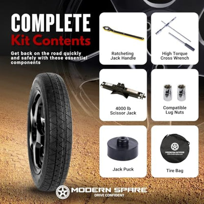 Modern Spare - Fits 2020-2026 Tesla Model Y - Complete Compact Spare Tire Kit With Carrying Case