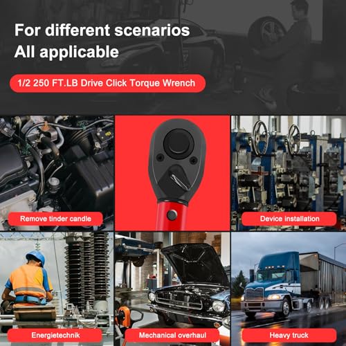 ATsafepro 1/2 Torque Wrench,1/2 Torque Wrench 30-250 Ft Lb(40.7-339.0 Nm) Dual scale,torque wrench 1/2 drive 250 ft-lb Pre-Calibrated Accuracy+-3% - Ideal for Automotive & Heavy Machinery Use - style: 1/2" 30~250 FT.LB Torque Wrench