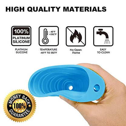 Funnels for Kitchen Use, Food Grade Silicone Collapsible Kitchen Funnel (Blue) - color: 3-Blue