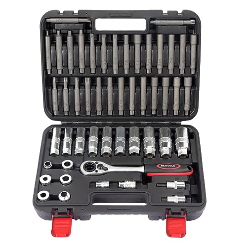 BILITOOLS 50PCS Shock Absorber Strut Nut Socket Set | Master Suspension Tool, Strut Top Mount Nut Removal & Install, Automotive Use, with Ratchet Adaptors - color: Shock Absorber Tool