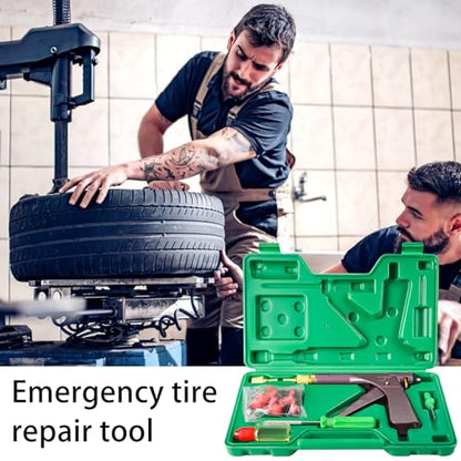 Tire Plug Kit, Tire Repair Kit, Mushroom Tire Plug Kit, Heavy Duty Tire Repair Tools for Tubeless Tires, Complete Set with Plug Gun and More for Truck, ARB, ATV, Tractor, RV, SUV, Trailer