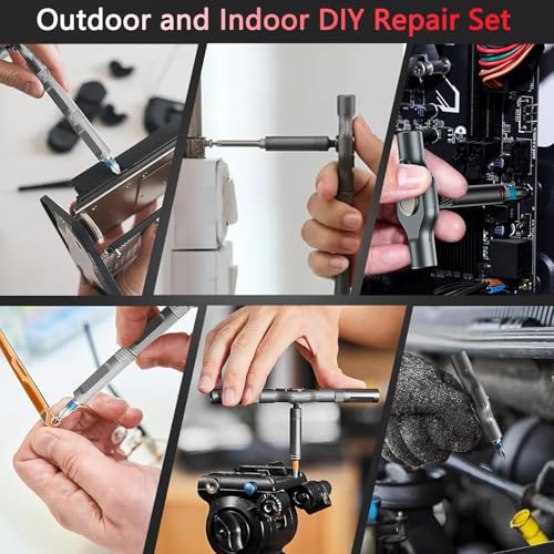 24 in 1 Magnetic Screwdriver Set,DIY Ratchet Screwdriver with Detachable Handle,Multi Bit Screw Driver Set Multifunctional Toolbox,Portable Precision Repair Tool Kit for Furniture Computer Bicycle