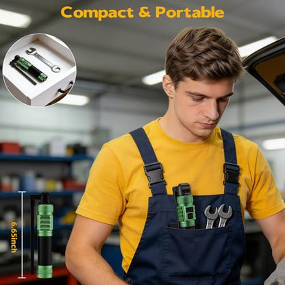 LNRYY Magnetic Work Light 2Pack,1500 High Lumens & All Aluminum Rechargeable LED Work Light, 7 Modes & 360° Rotation Magnetic Flashlight, Mechanic Light for Car Repairing, Fathers Day Dad Gifts | All Aluminum, 1500 High Lumens, Digital Display, 360° Rotat