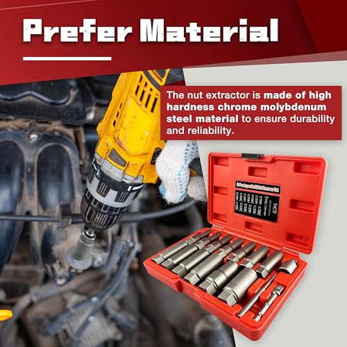 STXDY 16Pcs Deep Bolt Extractor Set, Stripped Bolt Extractor Kit, Impact Bolt and Nut Extractor Kit for removing damaged, deformed, broken bolts, nuts, screws, studs - style: 16Pcs