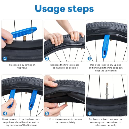 YunSCM 2/3/4-PCS Ultra Strong Bike Tire Levers,Bicycle Tire Levers,Bike tire Replacement Tool,Tire Removal Tool for Road Mountain Bike Tires(Blue) - color: Blue02