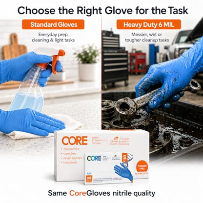 CoreGloves Gloves Disposable Latex Free Powder Free, Nitrile Gloves, Work, Food grade, Cleaning, Mechanic, Tattoo, Lab, auto - size: Large, style: Standard • 1000 Gloves