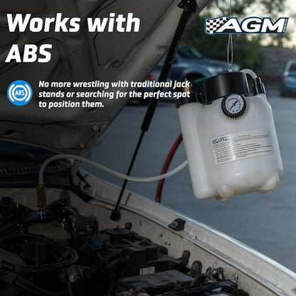 3L Capacity Professional Pressure Vacuum Brake Bleeder Kit - One Man Brake Bleeder Kit works w/ ABS, Air Compressors - Includes 1L Catch Bottle, Syringe, Filler Cap Wrench - Break In Kits for Vehicles