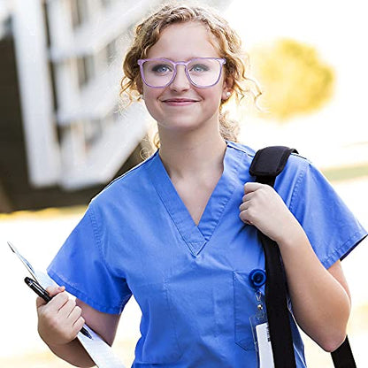 Stylish Safety Glasses, Clear Anti-Fog Anti-Scratch Protective Glasses For Men And Women - color: Light Purple