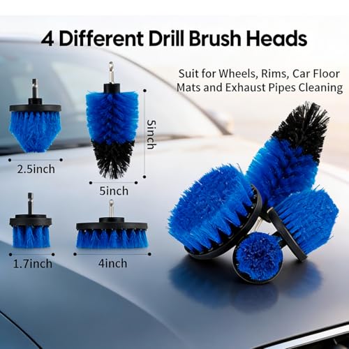 42Pcs Car Detailing Kit, Car Detailing Brush Set, Car Wash Cleaning Kit, Car Detailing Brushes, Professional Car Care Kit for Interior Exterior Wheels, Blue (42) - size: 42