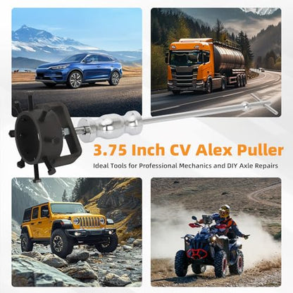 CV Axle Puller for UTV/ATV, 3.75 inch CV Axle Shaft Puller Tool Kit, Heavy Duty CV Axle Removal Tool with Slide Hammer for Cars, Trucks, ATV & UTV, Heat Treated CV Joint Removal Tool