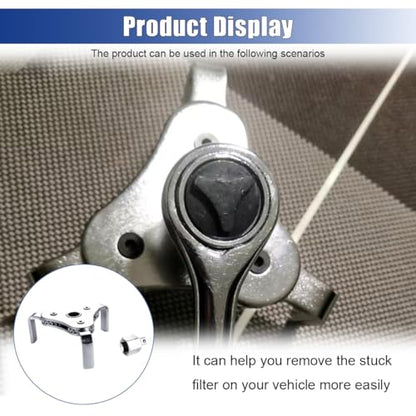 ZIMISI Universal Oil Filter Wrench, 3 Jaw 2 Way Adjustable Wrench, Oil Filter Removal Tool from 2-1/2'' to 9/16", Oil Filter Socket Set Car Accessories for Removing Filters