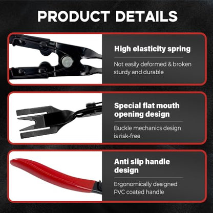 Panel Clip Removal Plier, 2025 NEW Automotive Door Panel Upholstery Trim Clip Removal Tool Plier, Remove Push Pin and Press in Trim Fasteners Lift Action, Car Accessories (1 PCS) - color: 1 Pcs