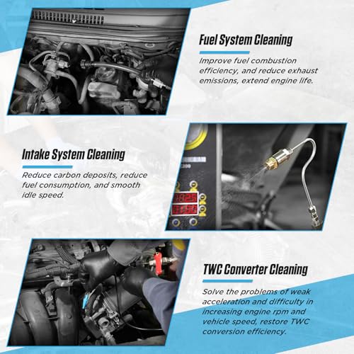 Non-Dismantle Fuel Injector Cleaner Kit 150PSI Adjustable Press | 1000ML capacity; fitted with 21 universal adapters; designed for gasoline vehicle fuel system maintenance