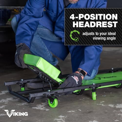 AFF Viking Mechanic's Creeper - Low Profile Fully Padded Design with Adjustable Head - Heavy Duty - style: 40" Adjustable Head