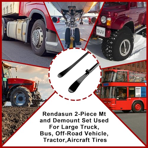 2PCS Tire Bar, 34645 Tire Mount and Demount Iron 37In, 3/4 in | 33220 Mt and Demount Spoon 30 in, 11/16 in, Tire Irons Heavy Duty Used for Off-Road Vehicle, Bus, Cars, Tractor Tubeless Truck Tires… - size: Upgrade Hardness, 2 PCS Set ( 37 in+ 30 in)