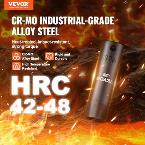 VEVOR 3/8" Drive Impact Socket Set, 15 Piece Deep Socket Set Metric 8-22mm, 6 Point Cr-Mo Alloy Steel for Auto Repair, Easy-to-Read Size Markings, Rugged Construction, Includes Storage Case - style: 3/8" 15PCS CR-MO