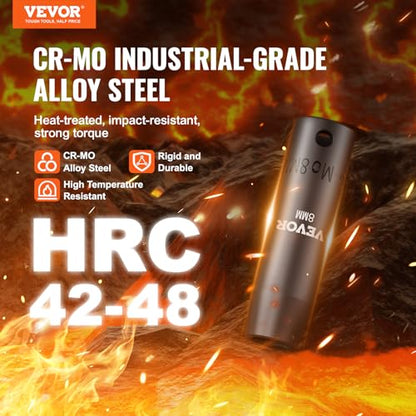 VEVOR Drive Impact Socket Set 3/8" - 18 Piece Deep Socket Set Metric 8-22mm - 6 Point CR-V Alloy Steel for Auto Repair - Easy-to-Read Size Markings - Rugged Construction Includes Storage Case - style: 3/8" 18PCS