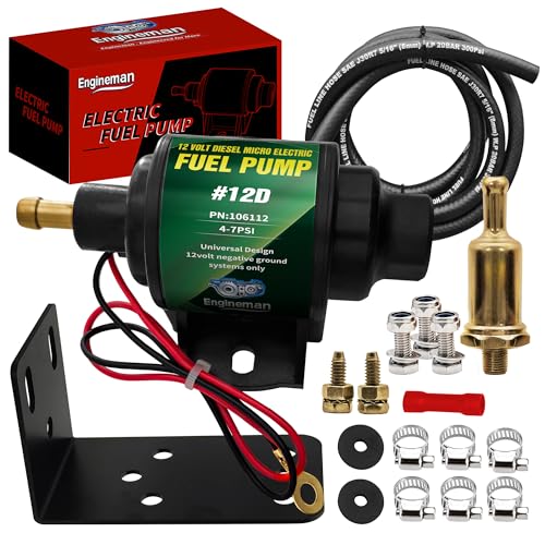 12D Micro Electric Diesel Fuel Pump Universal 5/16 inch Inlet and Outlet 12V 1-2 A, 35 GPH, 4-7 PSI with 5/16 Inch (8mm) ID Fuel Line Hose 6.56FT - color: 4-7PSI 35 GPH for diesel+ 6.56FT Fuel Line
