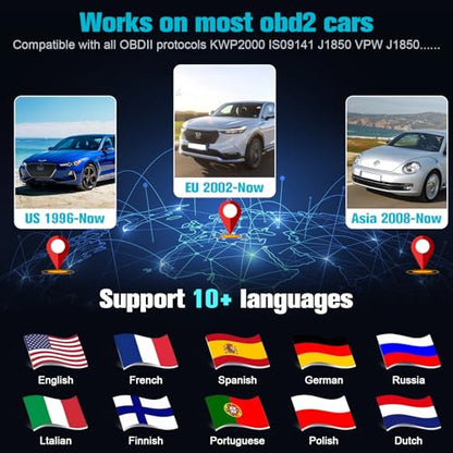 OBD2 Scanner Ease Setup Plug-Play: Clear Reset Engine Error Code | Professional Code Reader Diagnostic Scan Tools with Freeze Frame/I/M Readiness for Cars Since 1996 & Newer - LK11
