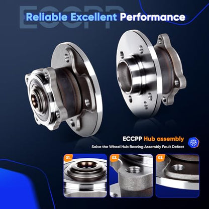 ECCPP 2-Piece 512304 Wheel Hub Bearing for Mini Cooper 2002-2006 | w/ABS Sensor Pre-Greased Sealed - size: 512304*2
