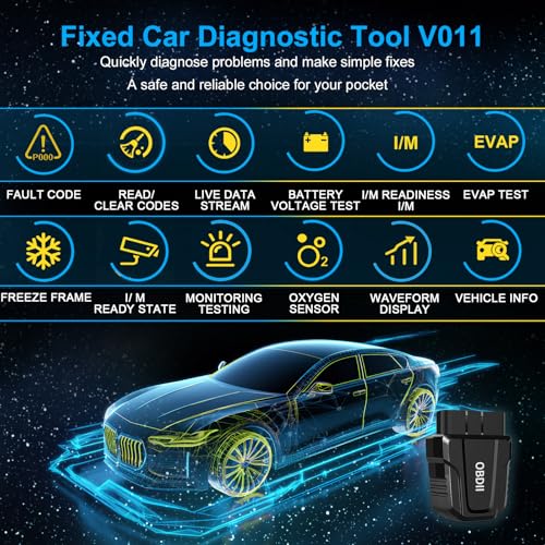 OBD2 Scanner Bluetooth 5.4, Wireless Car Code Reader & Diagnostic Scan Tool for iOS & Android, Check Engine Light Reset, Live Data & Battery Voltage Test, Exclusive OBD Home App