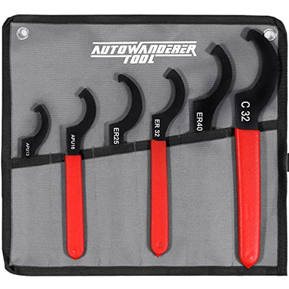 Universal Spanner Wrench Set 6Pcs Steel Adjustable Shock Wrench Coilover Spanner Motorcycle Coil Over Shock Adjustment Tool - size: 6 Pcs