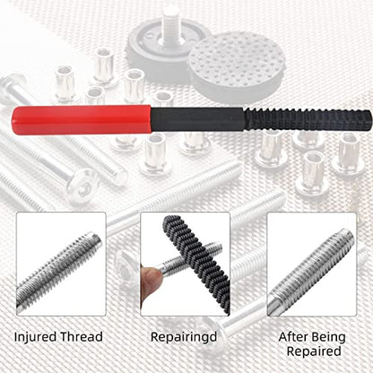 Angchun 15PCS Metric Thread Chaser Set, Thread Repair kit with 7 Taps Thread Chaser Set Universal Metric Thread Restorer Kit with 7 Dies and 1 Thread File Rethreading Kit Universal Rethreading Tool - size: 15PCS