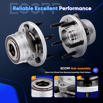ECCPP 2-Piece 512460 Wheel Hub Bearing for Ford Explorer 2011-2019 | for Ford Police Interceptor Utility 2013-2019 5 lugs Pre-Greased Sealed - size: 512460*2