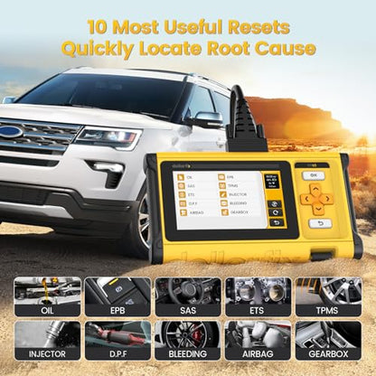 OBD2 Scanner Diagnostic Tool - 4 System BIDirectional Scan Tool for Car 10 Resets Services Active Test Oil/EPB/SAS/TPMS/Throttle/INJEC Auto VIN Lifetime Update - size: 5 inches Tablet