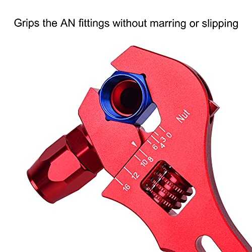 EVIL ENERGY AN Fitting Hose Wrench Adjustable 3AN-16AN Aluminum Red - color: Red, size: Adjustable 3AN-16AN