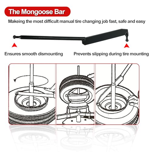 Manual Tire Changer, Portable Bead Breaker Tool for 8"-16" Tires | Heavy-duty steel construction with reinforced rectangular base for stable tire mounting and long-lasting durability - size: for 4" - 16.5" Tires