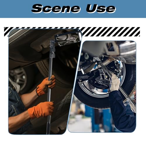 Under Vehicle Inspection Mirror with LED Light Adjustable Length,Rechargeable Inspection Mirror for Entry Security,Parking Lot Security,auto Maintenance,Equipment Inspection