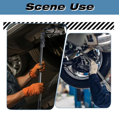 Under Vehicle Inspection Mirror with LED Light Adjustable Length,Rechargeable Inspection Mirror for Entry Security,Parking Lot Security,auto Maintenance,Equipment Inspection