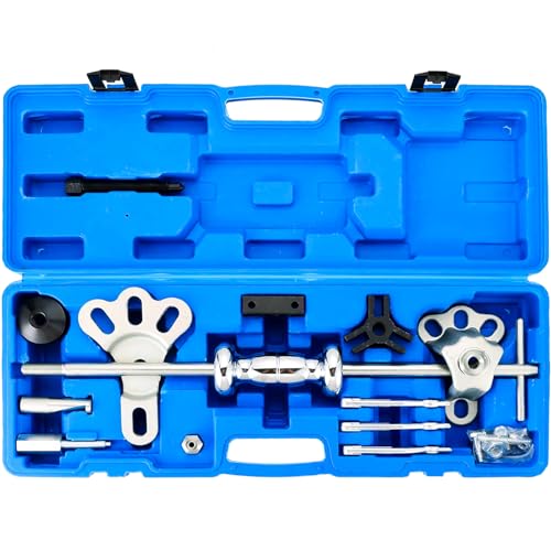 DASBET 19PCS Slide Hammer Puller Set Internal External Puller Hub Puller | 9-Way Dent Hub Gear Puller Remover Set, Wheel Hub Puller Dent Repair Kit