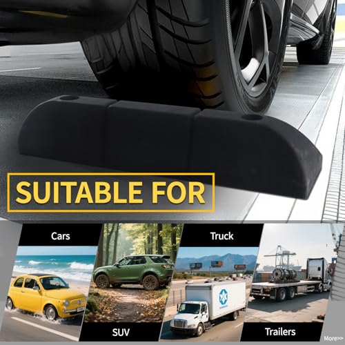 Parking Stopper for Garage Parking Aid 12 Pack Block, Car Truck Curb Floor Parking Lot Wheel Tire Stops Bumpers with Bolt Installation, Rubber Vehicles Aid Gadgets - size: 3.3"H 12pcs