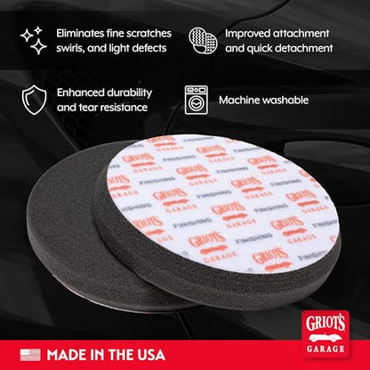 Griot's Garage 5.5" Black Foam Finishing Pads for Car Polishing and Detailing, Buffing Pads for Paint Correction and Sealant Application, 10518, Set of 2 - size: 5" Pads (Set of 2), style: 5.5" (Set of 2)